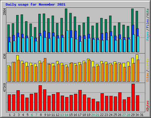 Daily usage for November 2021