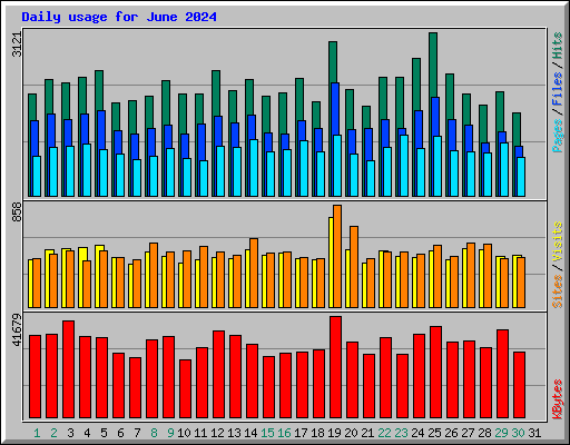 Daily usage for June 2024