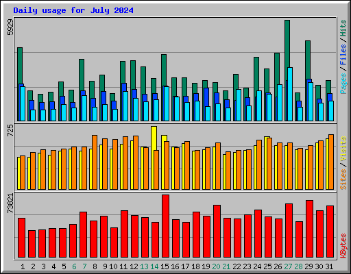 Daily usage for July 2024