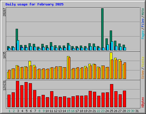 Daily usage for February 2025