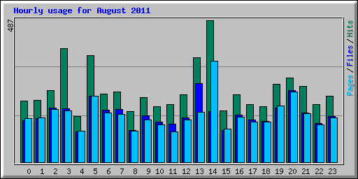 Hourly usage for August 2011