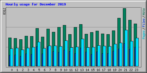 Hourly usage for December 2019