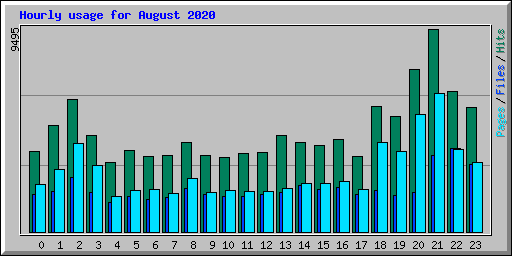 Hourly usage for August 2020