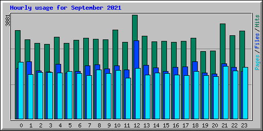 Hourly usage for September 2021