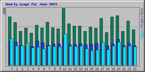 Hourly usage for June 2023