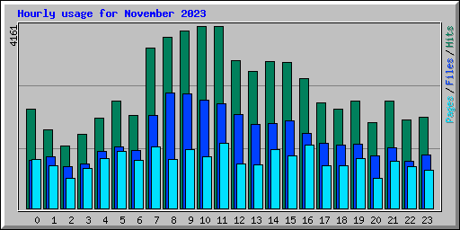 Hourly usage for November 2023