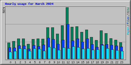 Hourly usage for March 2024