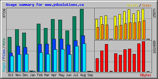 Usage summary for www.pdsolutions.ca